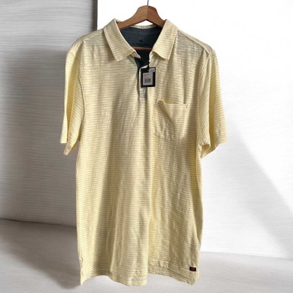 The Normal brand Men's Short Sleeve Polo Shirt in Light Yellow size L